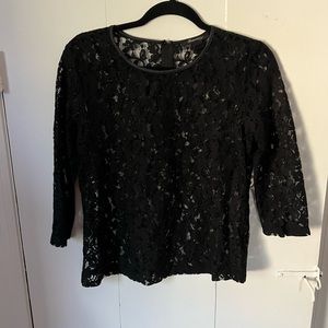 Forever 21 Black Lace See-Through Top